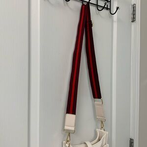 Tommy Bahama Red and Maroon Striped Thick Guitar Crossbody Strap